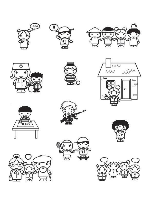 derechos del nino Dibujo para colorear derechos del nino