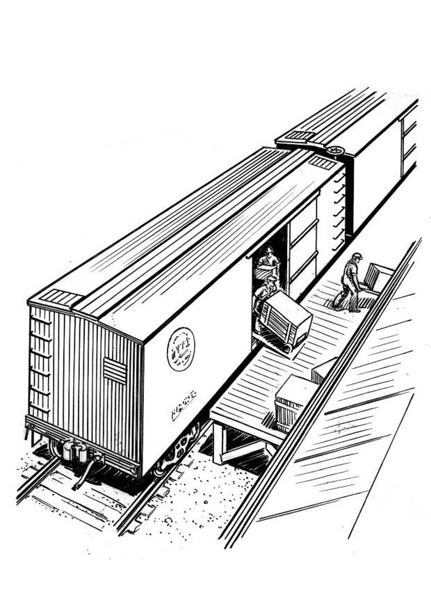 descarga del tren Dibujo para colorear descarga del tren