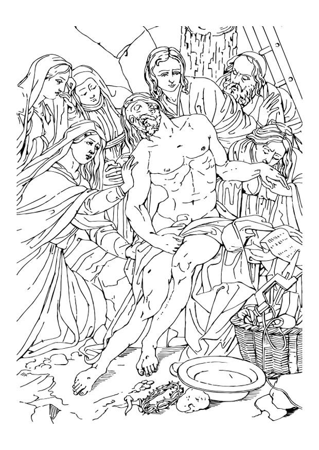 descenso de la cruz jesus Dibujo para colorear descenso de la cruz jesus