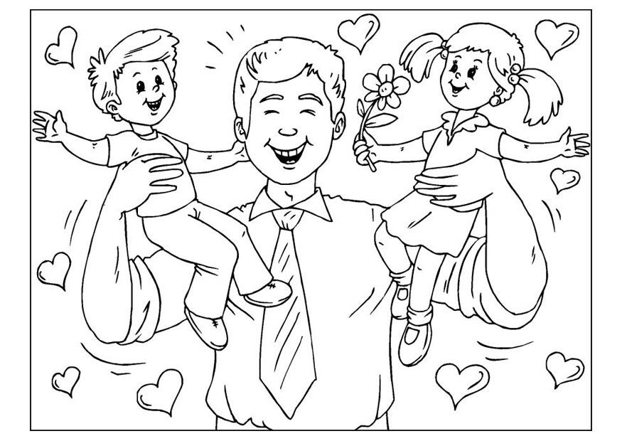 Dibujo para colorear dA­a del padre