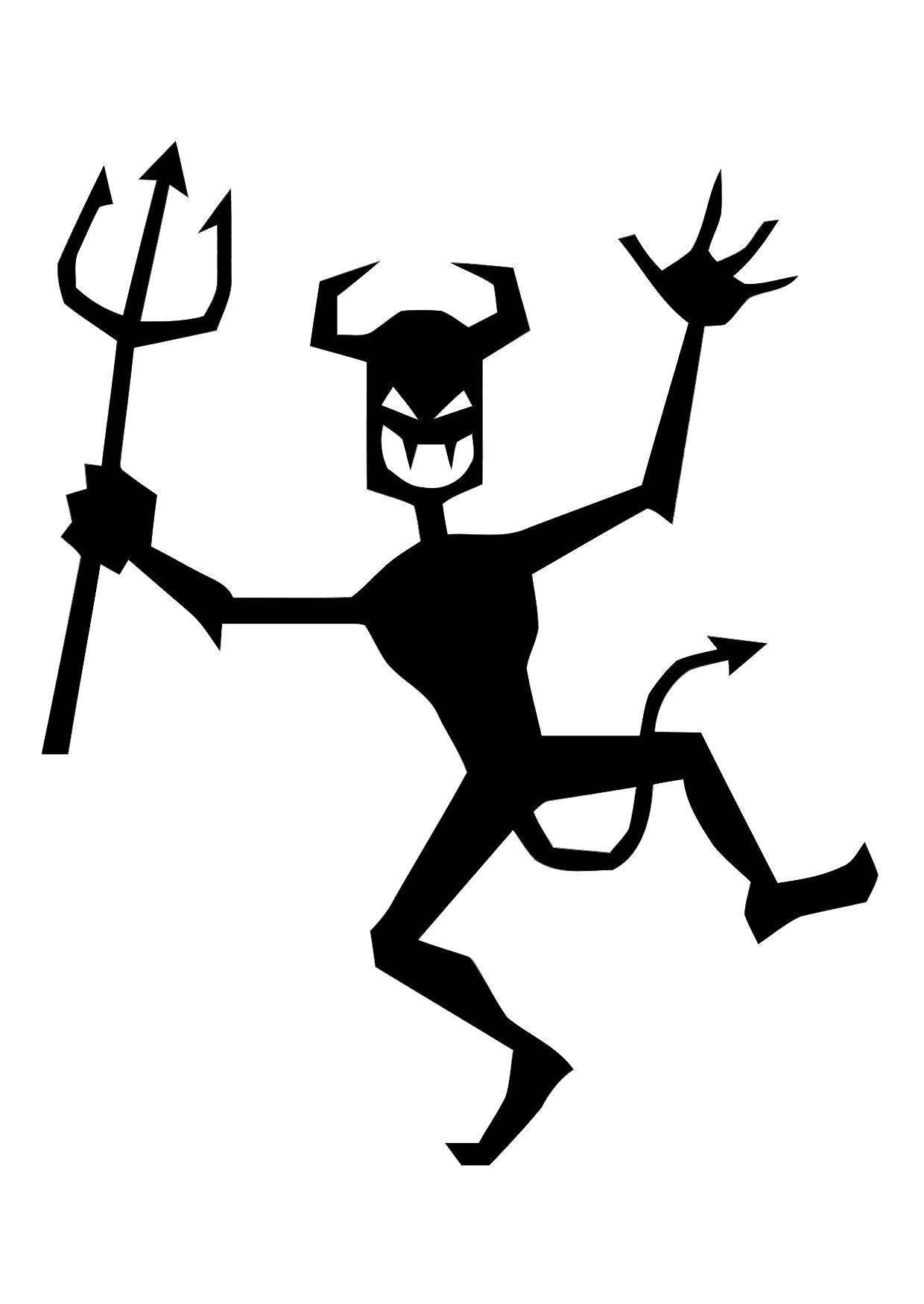 Dibujo para colorear diablo bailando