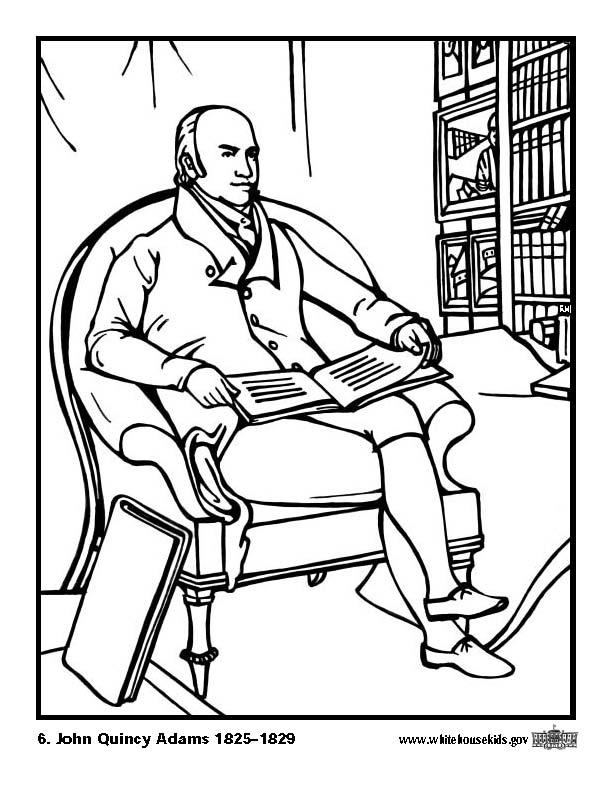 Dibujo para colorear 06 john quincy adams