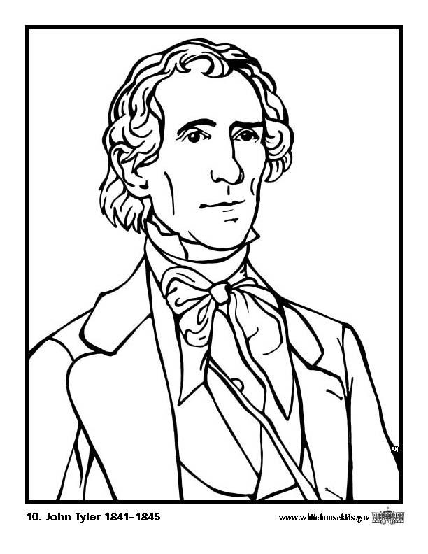 Dibujo para colorear 10 john tyler