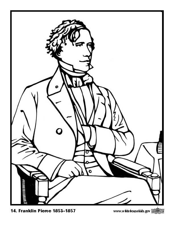 Dibujo para colorear 14 franklin pierce
