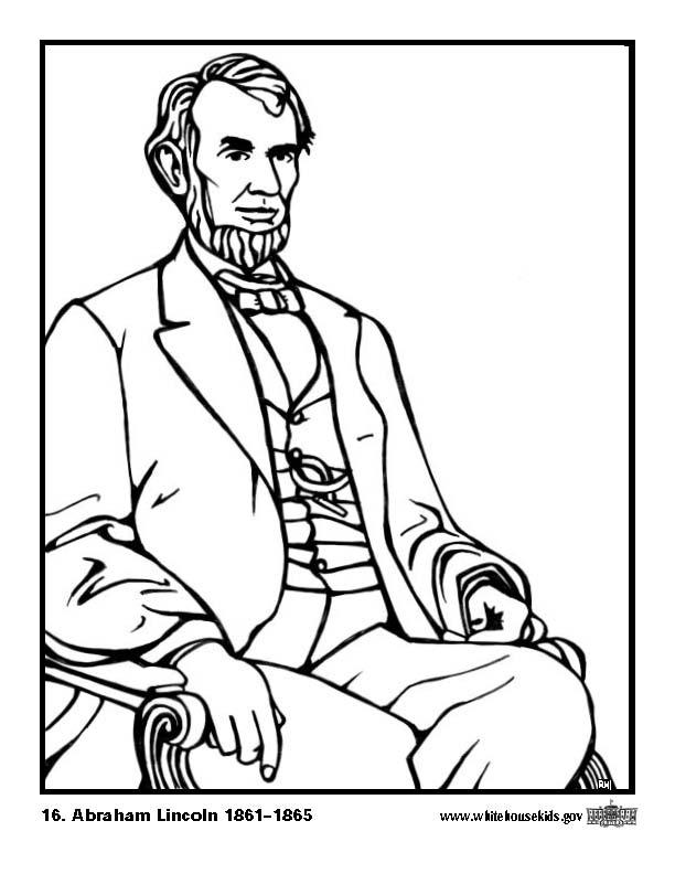 Dibujo para colorear 16 abraham lincoln