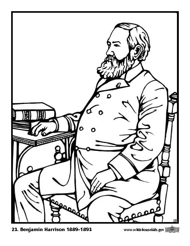 Dibujo para colorear 23 benjamin harrison