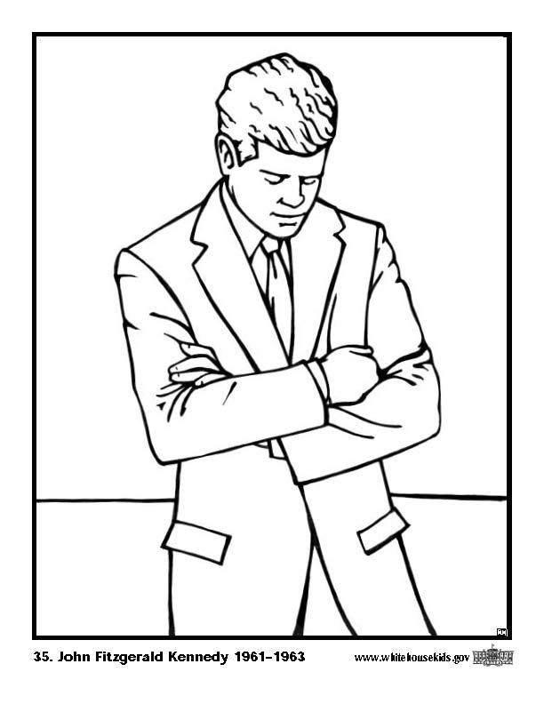 Dibujo para colorear 35 john fitzgerald kennedy