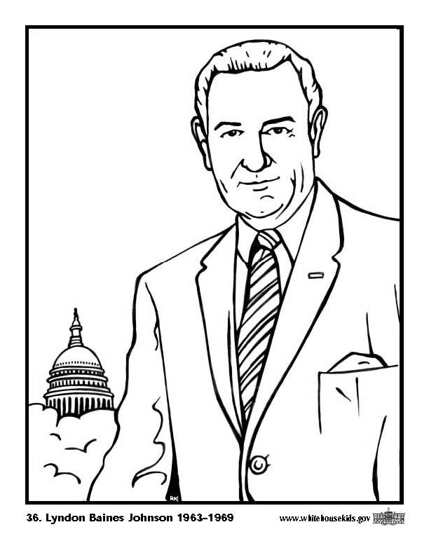 Dibujo para colorear 36 lyndon baines johnson