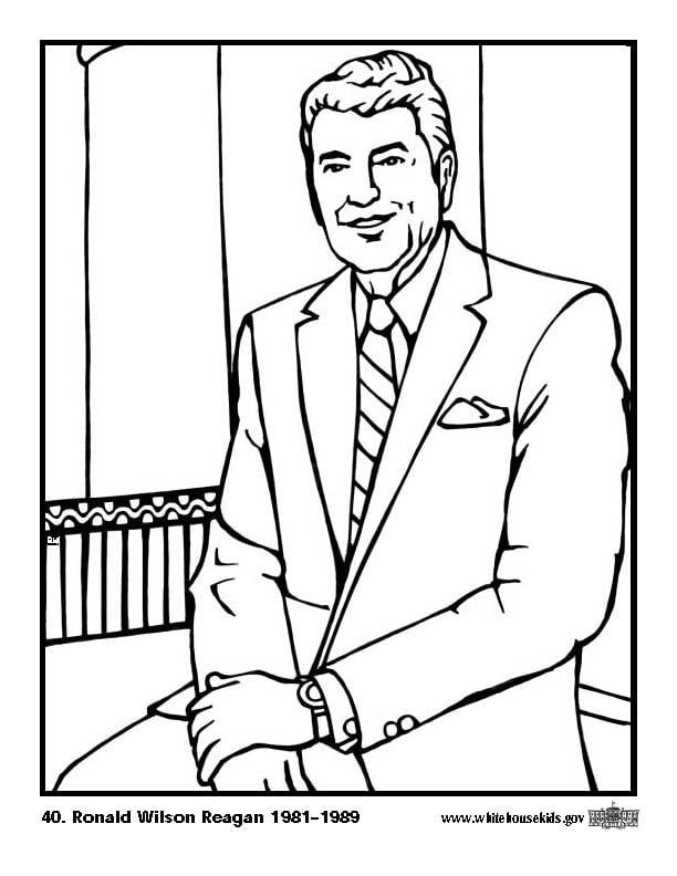 Dibujo para colorear 40 ronald wilson reagan