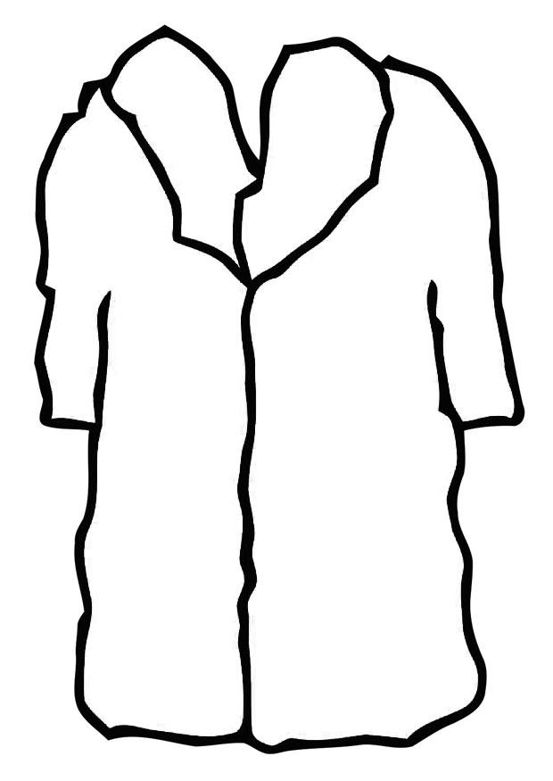 Dibujo para colorear abrigo - abrigo de piel