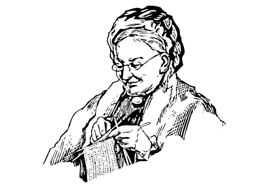 Dibujo para colorear abuela