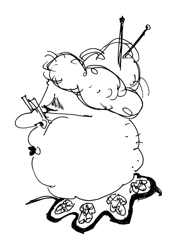 Dibujo para colorear abuela