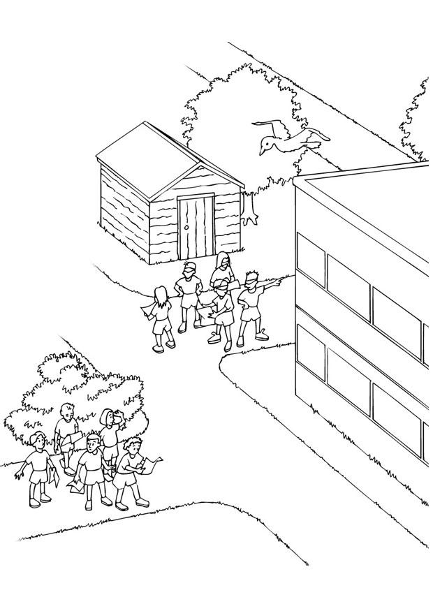 Dibujo para colorear actividades del colegio