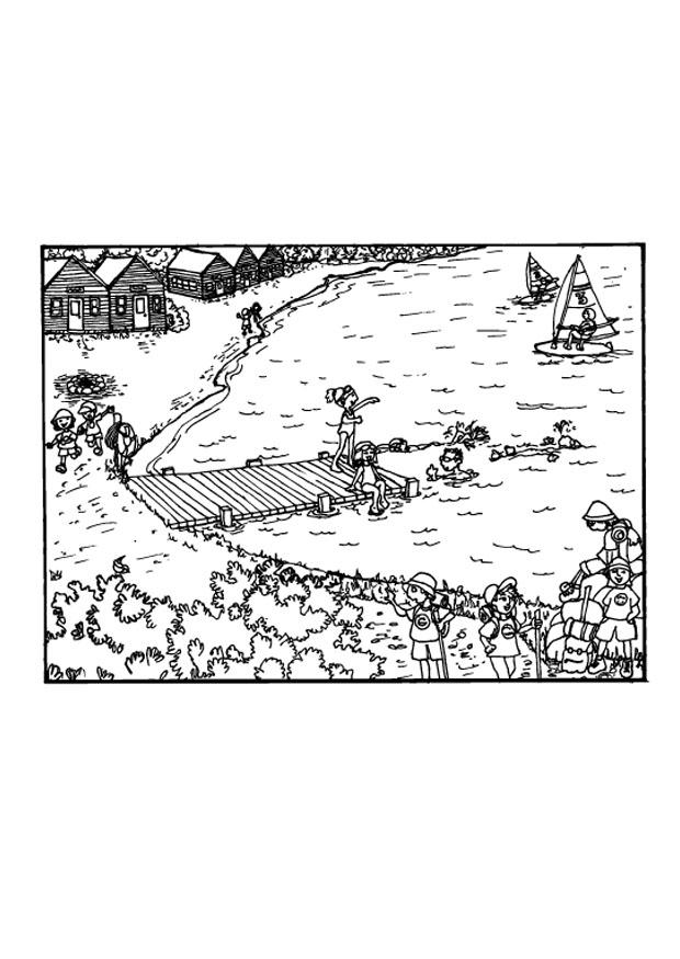 Dibujo para colorear actividades en vacaciones