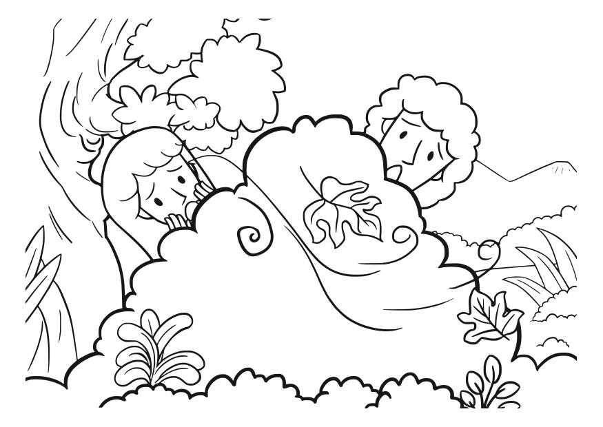 Dibujo para colorear adA¡n y eva