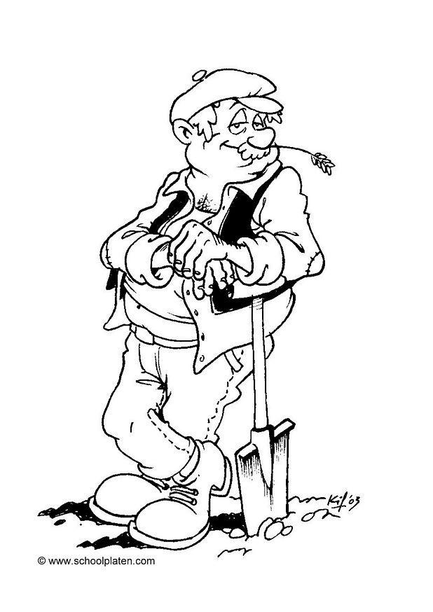 Dibujo para colorear agricultor