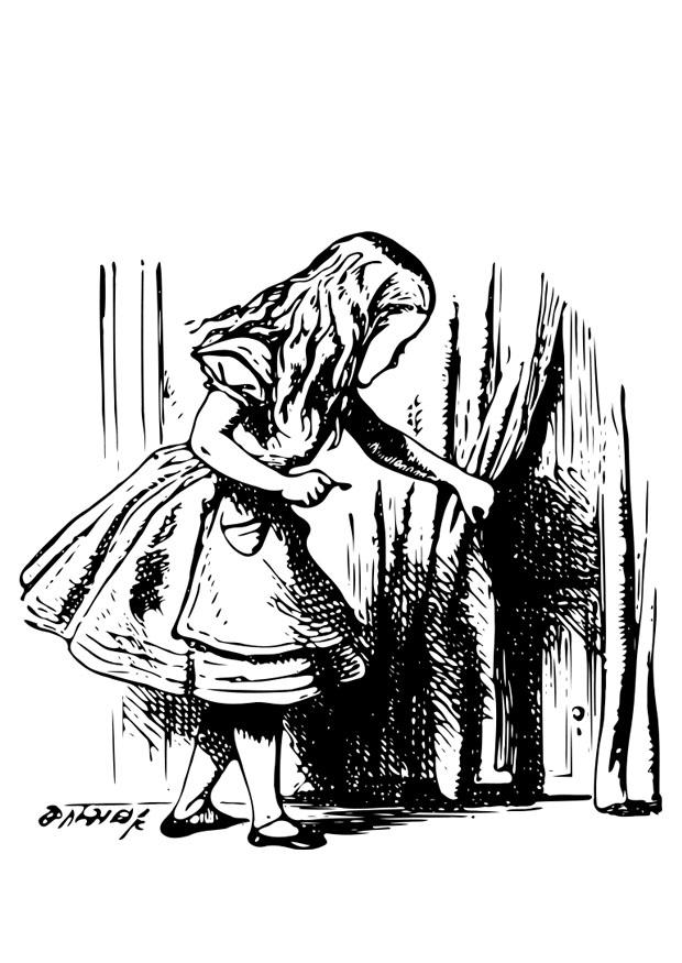 Dibujo para colorear alicia en el paA­s de las maravillas - alicia con llave