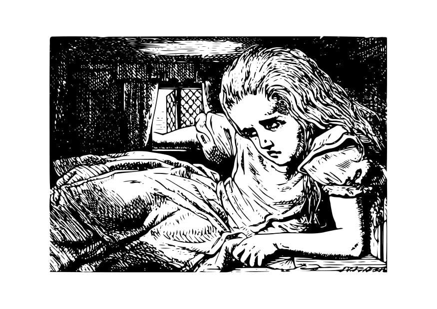 Dibujo para colorear alicia en el paA­s de las maravillas - en la casa del conejo