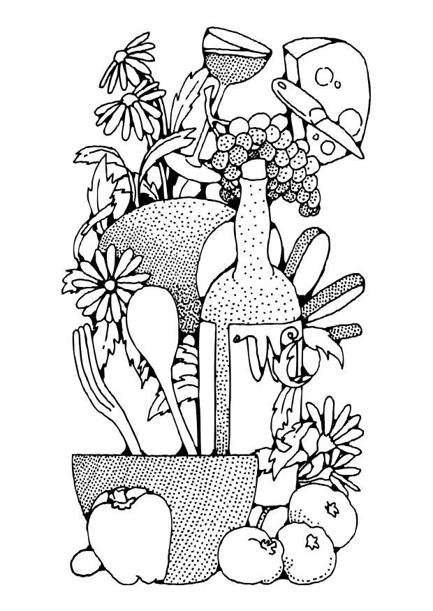 Dibujo para colorear alimentaciA³n