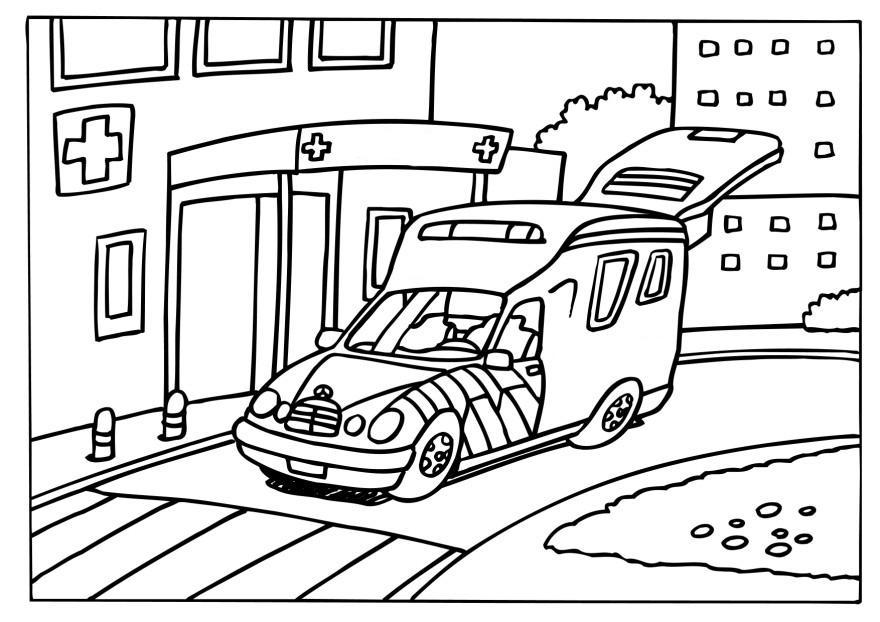 Dibujo para colorear ambulancia