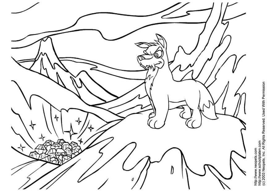 Dibujo para colorear animales de nieve