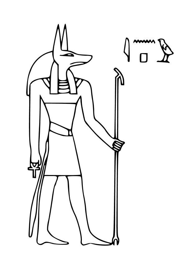 Dibujo para colorear anubis