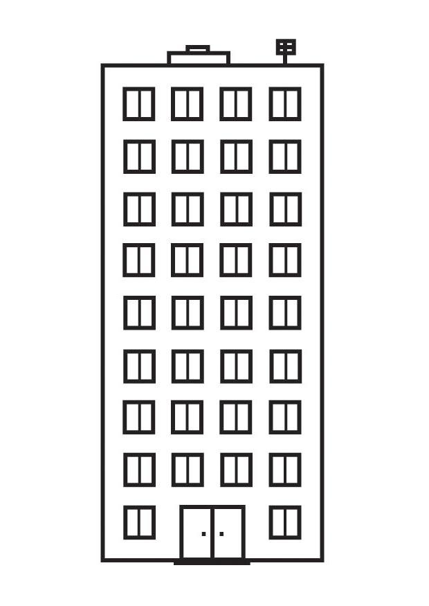 Dibujo para colorear apartamento