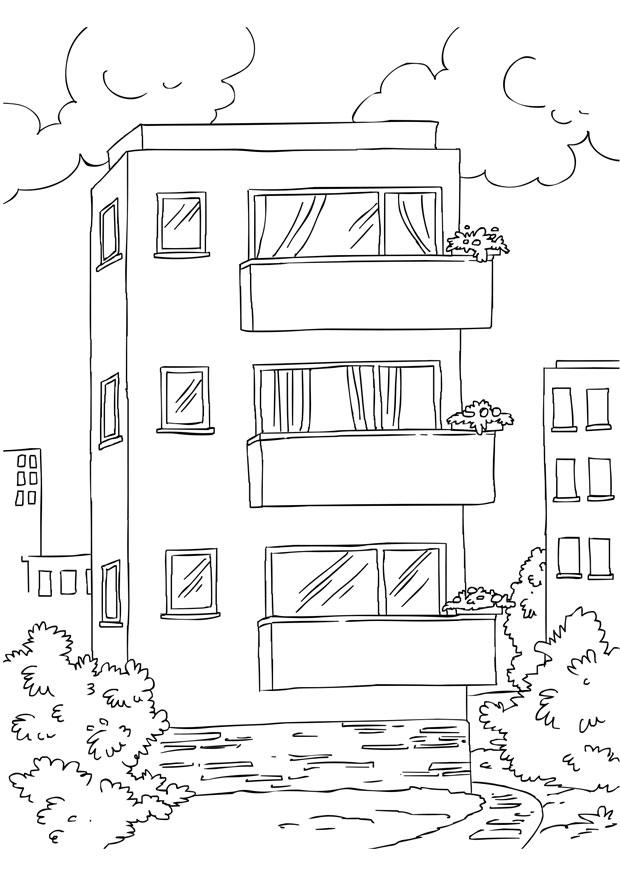 Dibujo para colorear apartamento