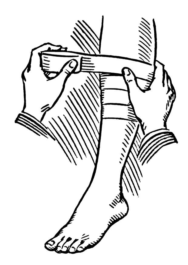 Dibujo para colorear aplicaciA³n de una venda