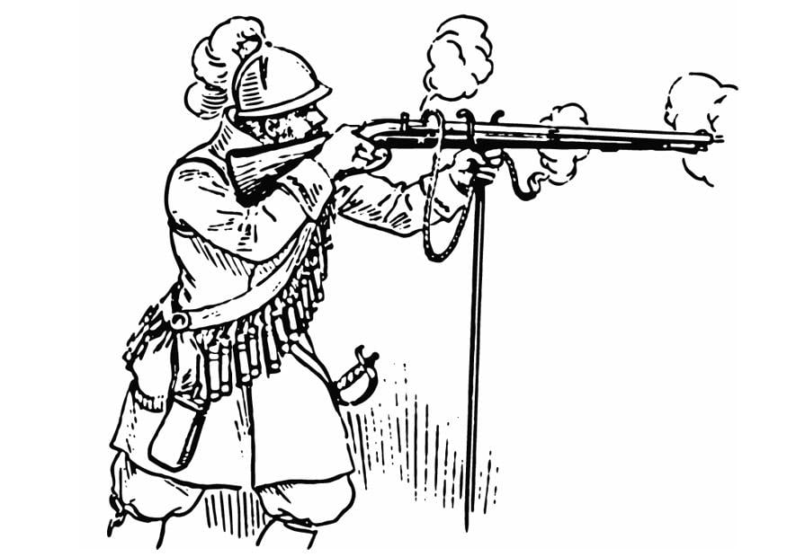 Dibujo para colorear arcabuz