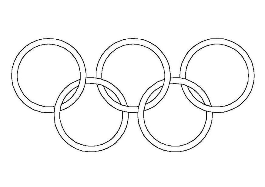 Dibujo para colorear aros olA­mpicos