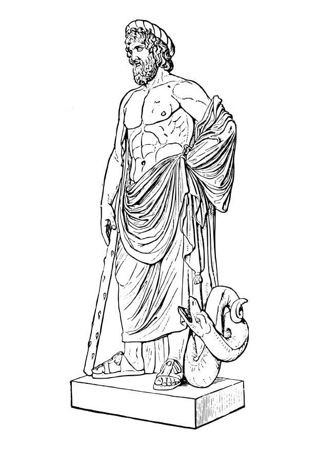 Dibujo para colorear asklepios