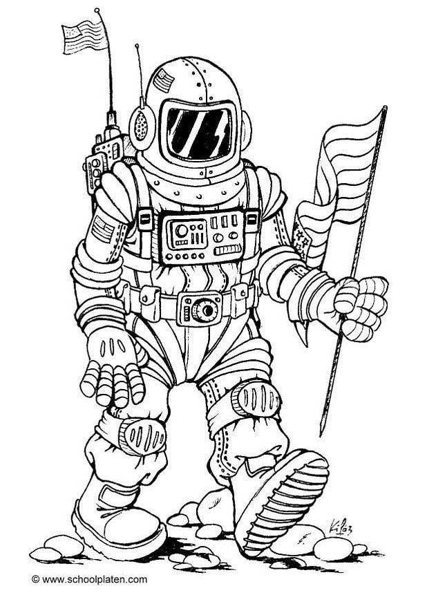 Dibujo para colorear astronauta