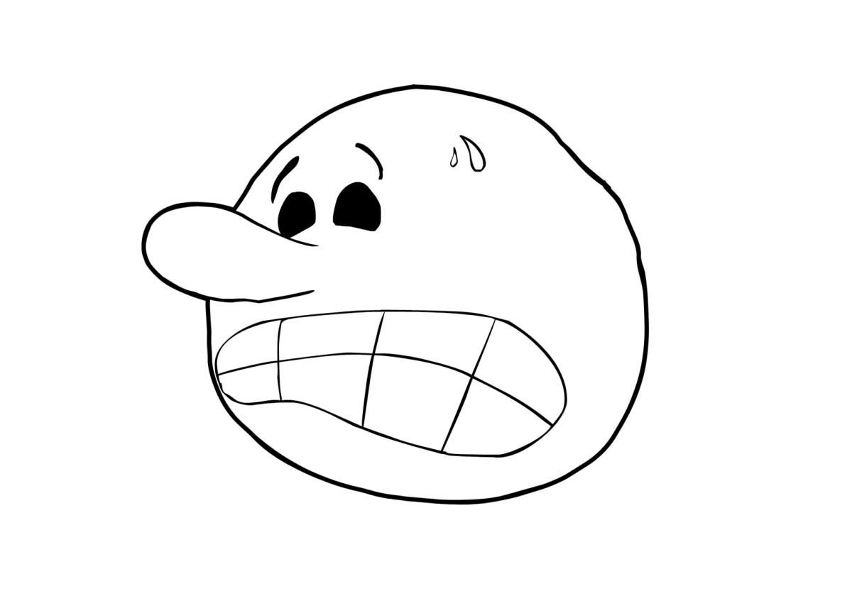 Dibujo para colorear asustado