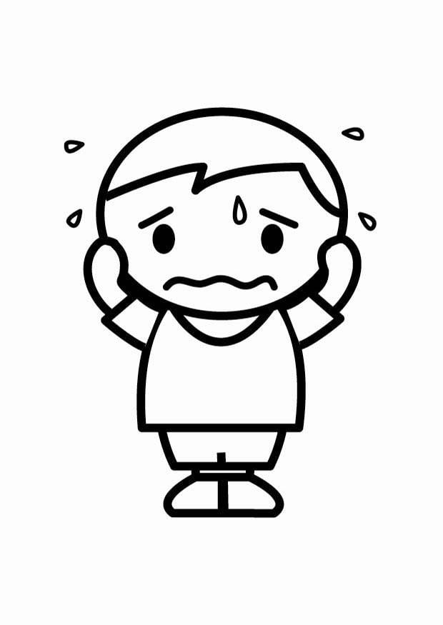 Dibujo para colorear asustado