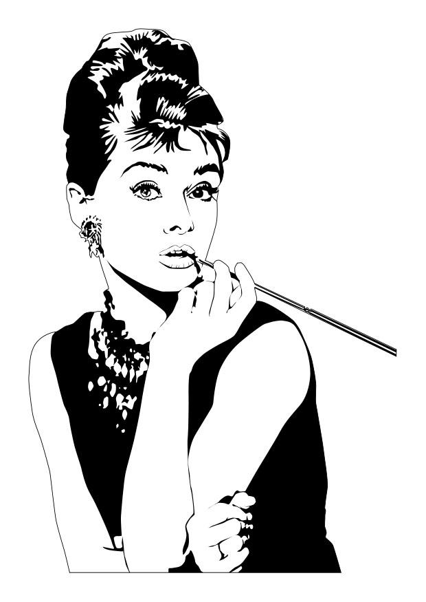 Dibujo para colorear audrey hepburn