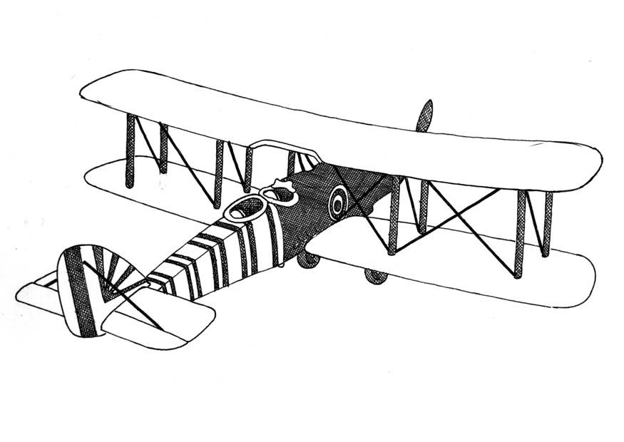 Dibujo para colorear aviA³n biplano