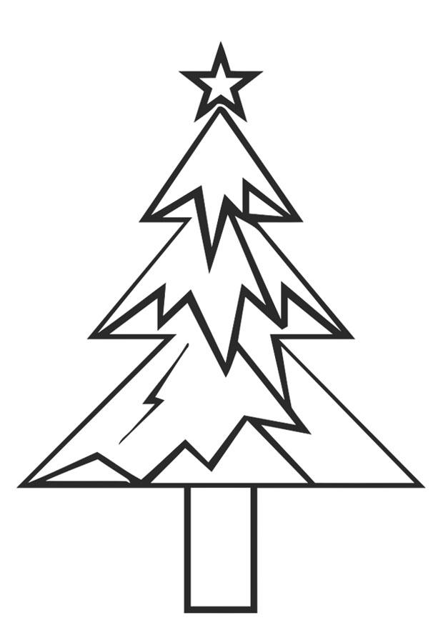 Dibujo para colorear A¡rbol de navidad con estrella de navidad