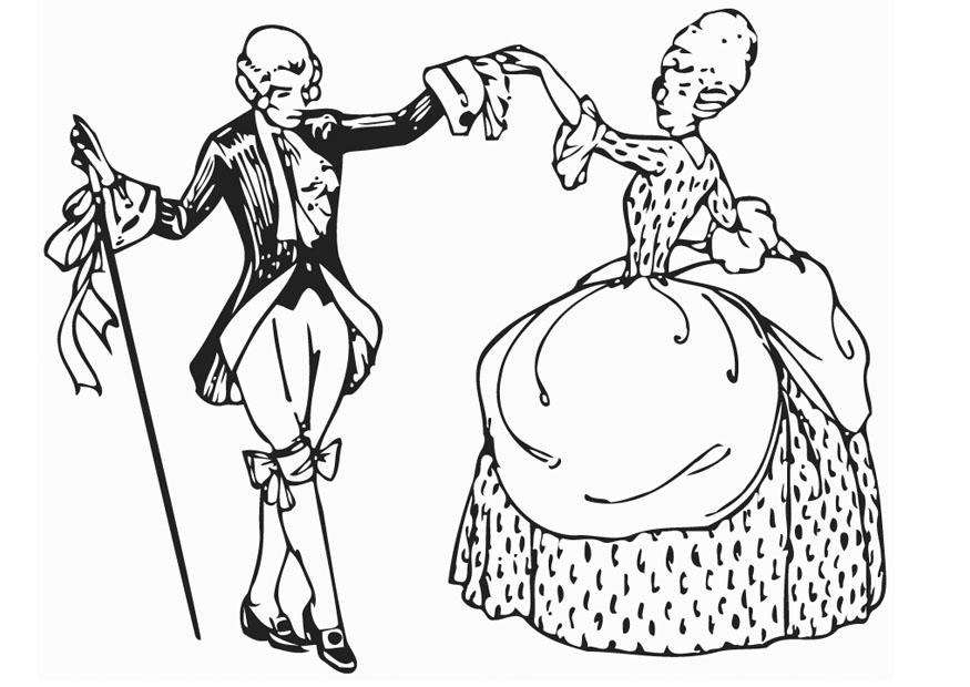 Dibujo para colorear baile - minuA©