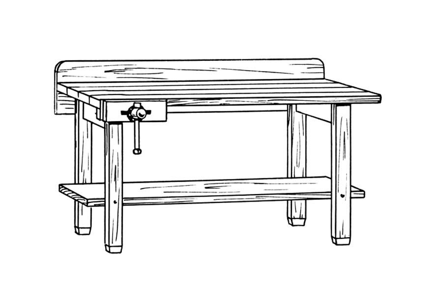 Dibujo para colorear banco de trabajo