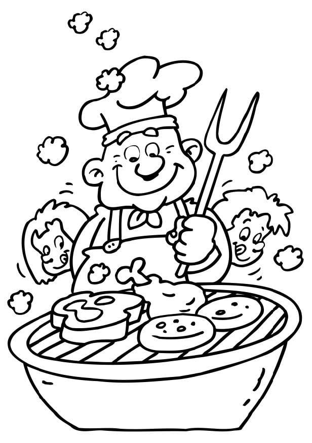 Dibujo para colorear barbacoa