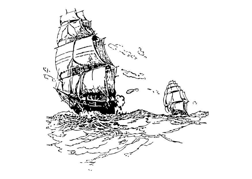 Dibujo para colorear barcos veleros