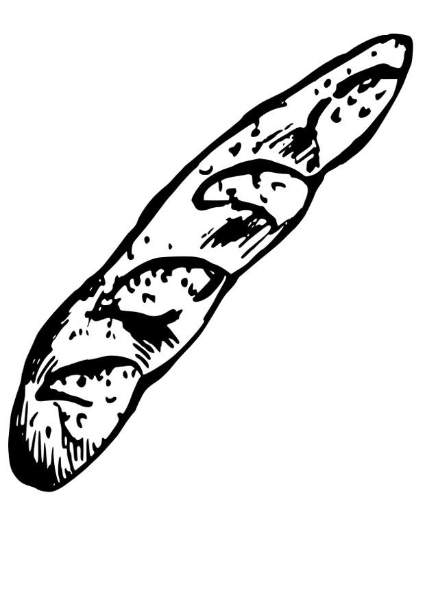 Dibujo para colorear barra de pan