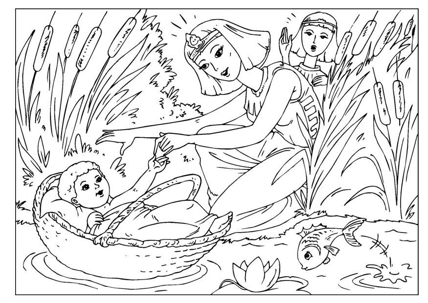 Dibujo para colorear bebA© moisA©s