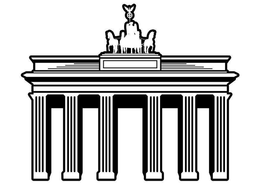 Dibujo para colorear berlin . puerta de brandenburgo