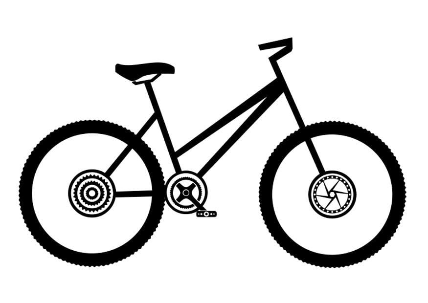 Dibujo para colorear bicicleta de senora