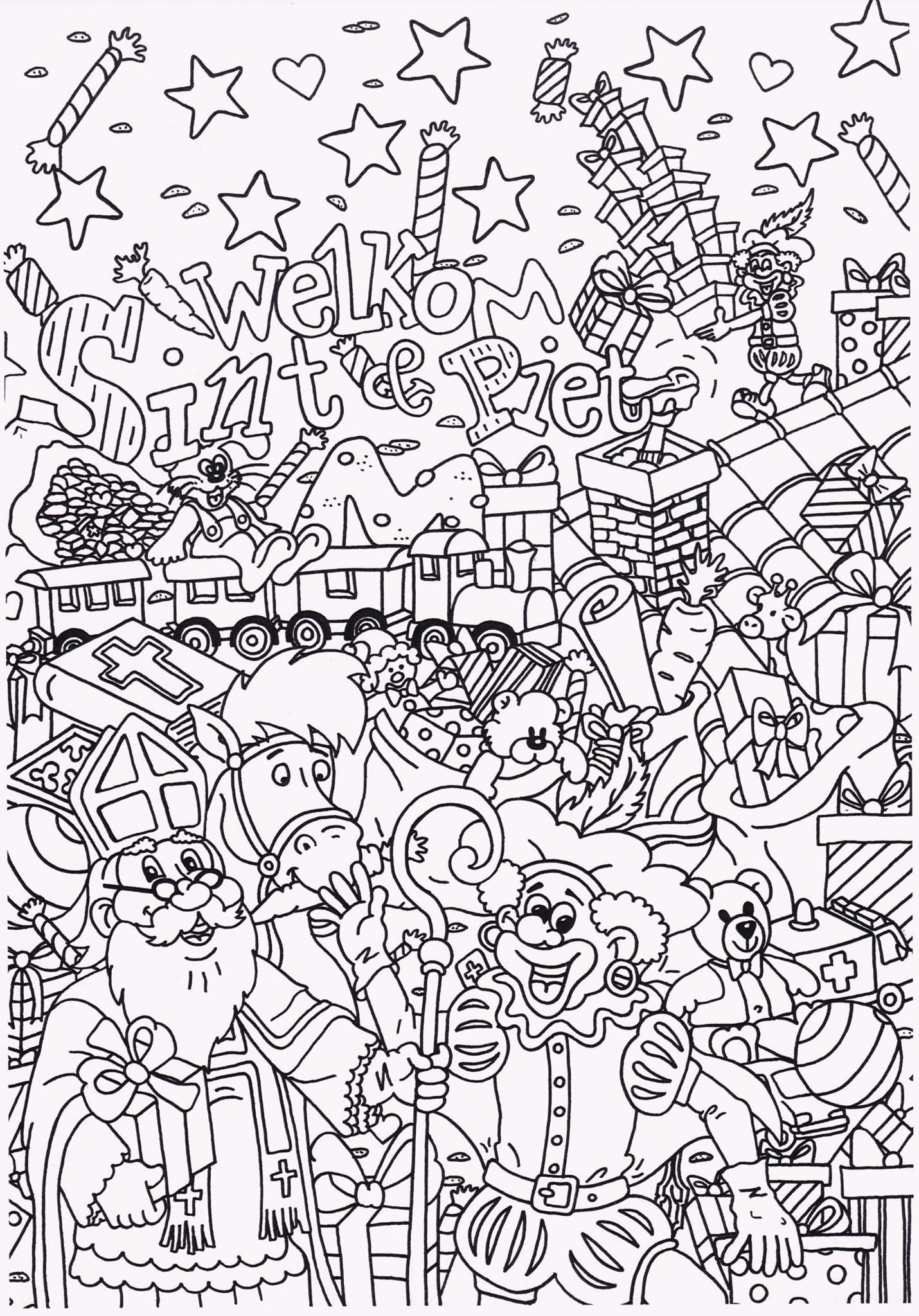 Dibujo para colorear bienvenido sinterklaas