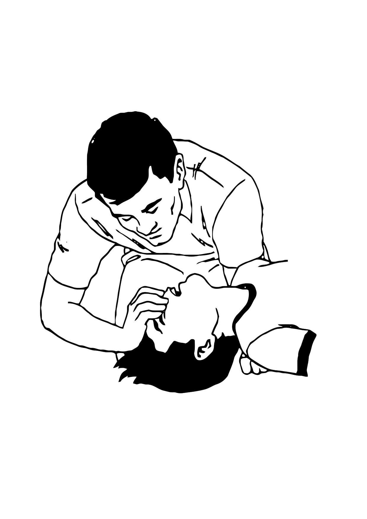 Dibujo para colorear boca a boca