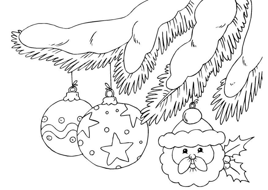 Dibujo para colorear bolas de navidad