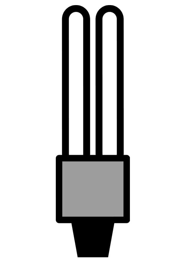 Dibujo para colorear bombilla de bajo consumo